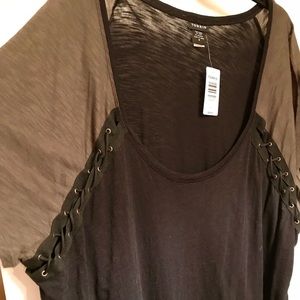 Torrid Lace Up Raglan T-Shirt